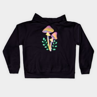 Magic Mushroom with leaves Kids Hoodie